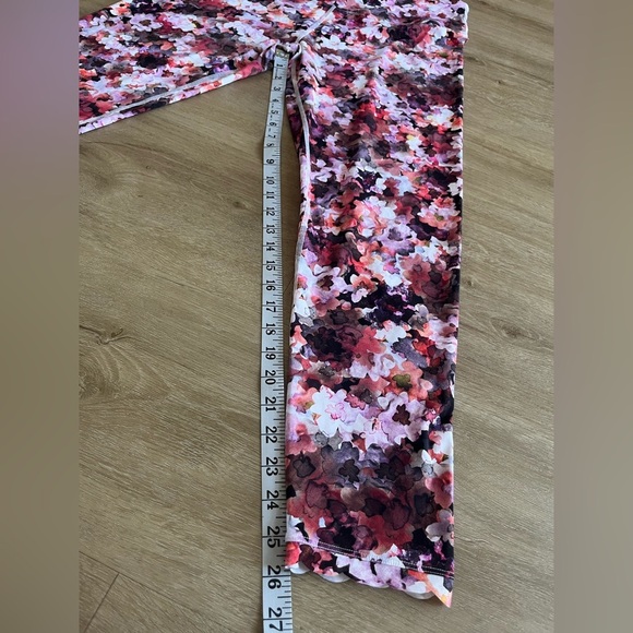 Soft Surroundings Floral Colorful Leggings Scalloped Edge SZ L - Picture 3 of 7